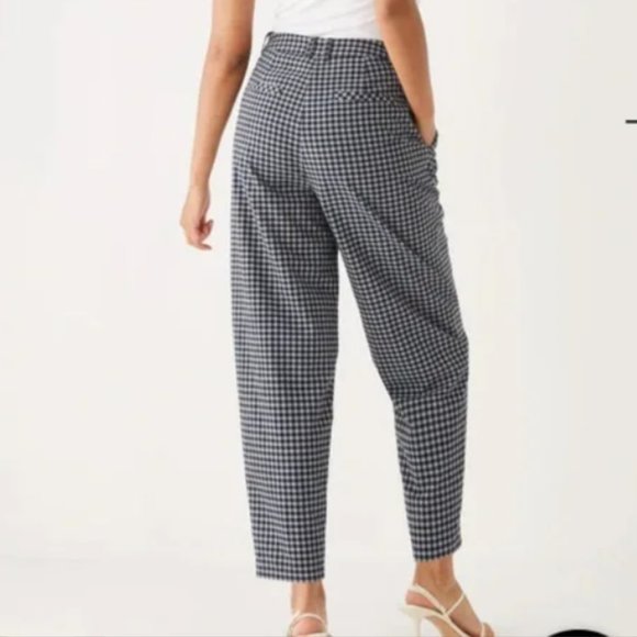 BNWT Frank and Oak The Gingham Amelia Balloon Pant - Navy - 4 - Picture 2 of 8